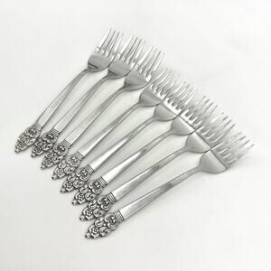 VINLAND 3 Dinner Forks & 5 Salad Forks Oneida Community Stainless Flatware